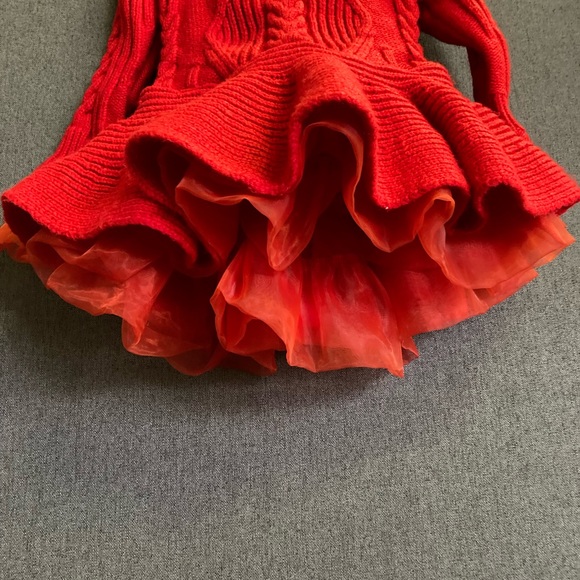 AiLe Rabbit 100 Red Baby Dress Cable Knit Sweater ~Size 12 Months Holiday (h) - Picture 5 of 9